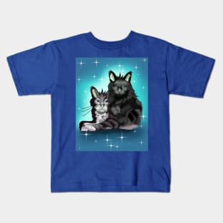 Maine Coon cat brothers with blue eyes Kids T-Shirt